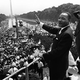 Civil rights leader Martin Luther King Jr. waves to supporters near the Lincoln Memorial during the March on Washington Aug. 28, 1963. King said the march was “the greatest demonstration of freedom in the history of the United States.”
AFP/Getty Images